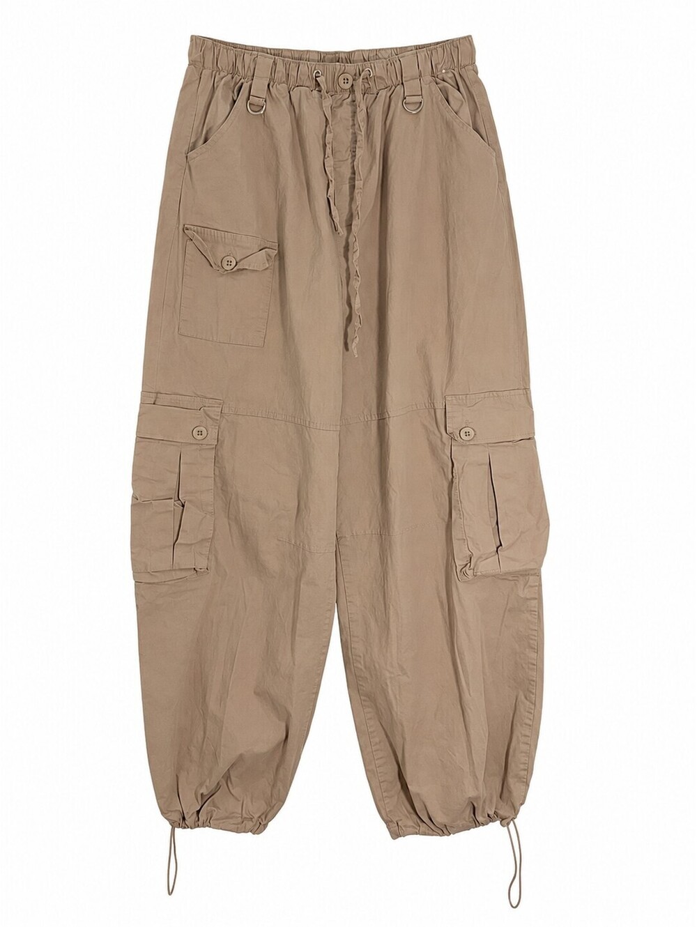 Rachel Paige Cargo Parachute Pants Women's L Utility Drawstring Wide Leg Y2K